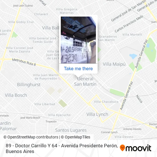 89 - Doctor Carrillo Y 64 - Avenida Presidente Perón map