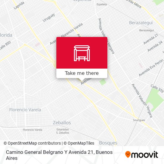 Camino General Belgrano Y Avenida 21 map