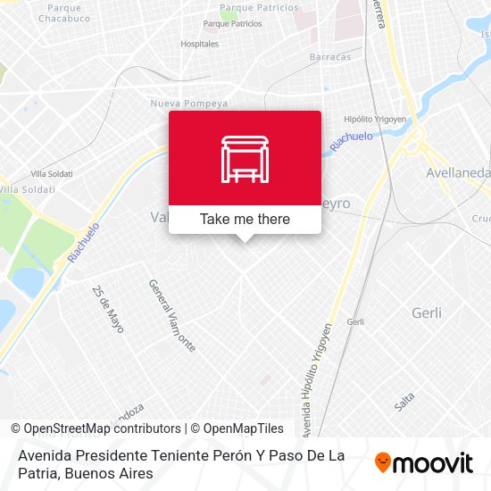 Mapa de Avenida Presidente Teniente Perón Y Paso De La Patria