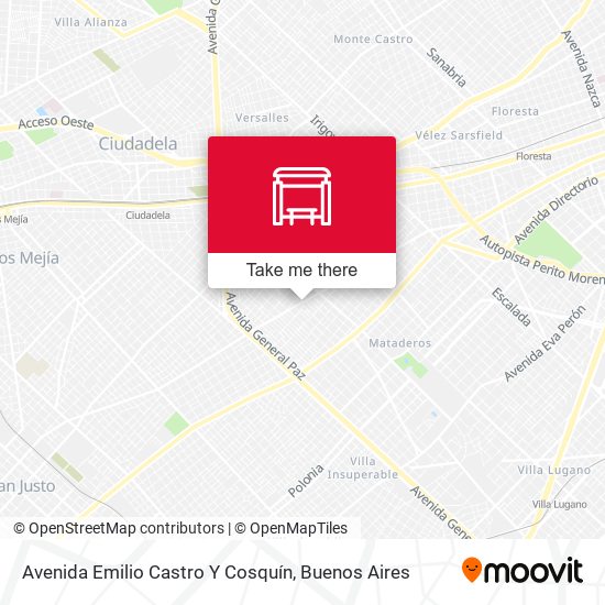 Mapa de Avenida Emilio Castro Y Cosquín