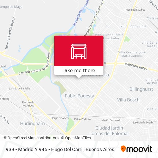 939 - Madrid Y 946 -  Hugo Del Carril map