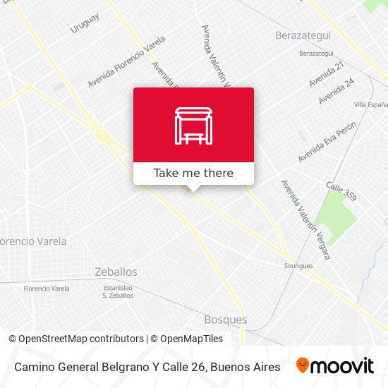 Camino General Belgrano Y Calle 26 map
