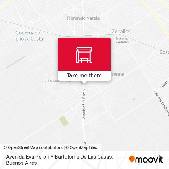 Mapa de Avenida Eva Perón Y Bartolomé De Las Casas