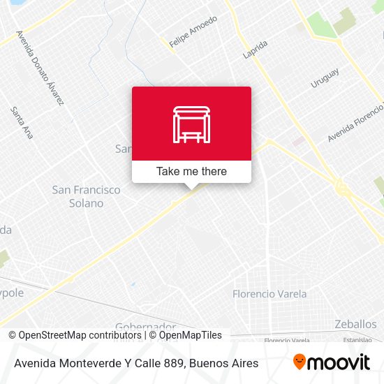 Mapa de Avenida Monteverde Y Calle 889