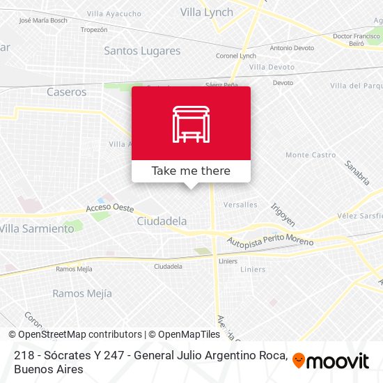 218 - Sócrates Y 247 - General Julio Argentino Roca map