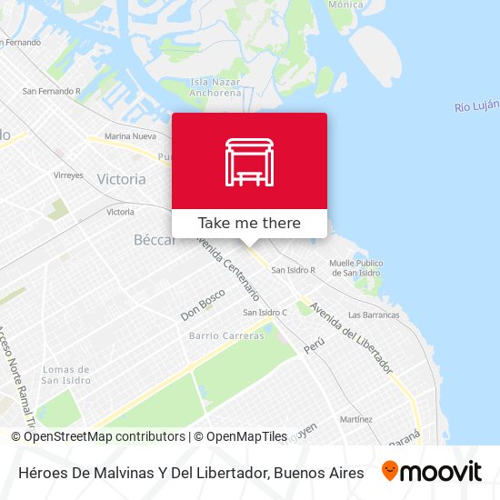 Mapa de Héroes De Malvinas Y Del Libertador