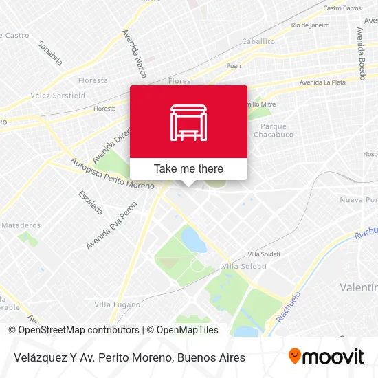 Mapa de Velázquez Y Av. Perito Moreno