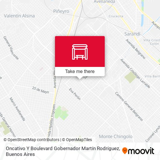 Mapa de Oncativo Y Boulevard Gobernador Martín Rodríguez