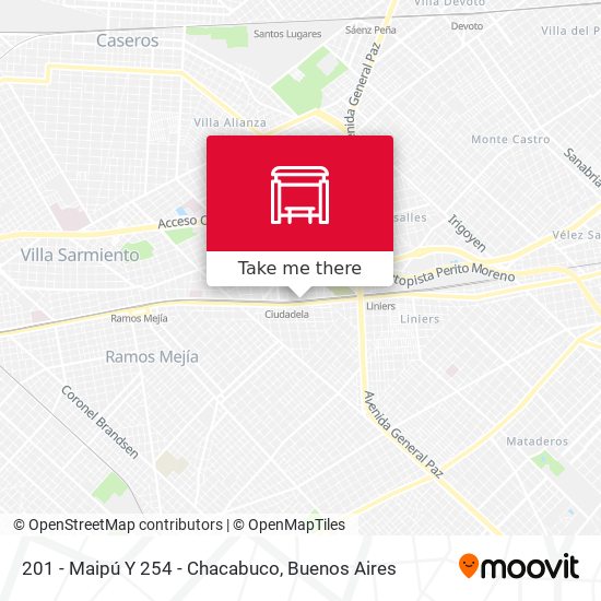 201 - Maipú Y 254 - Chacabuco map
