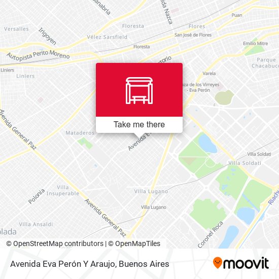 Avenida Eva Perón Y Araujo map
