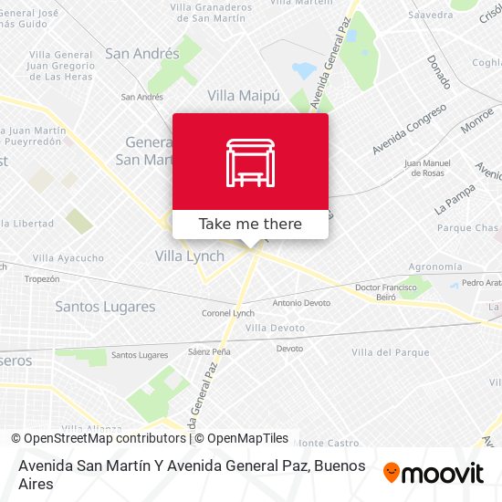 Mapa de Avenida San Martín Y Avenida General Paz