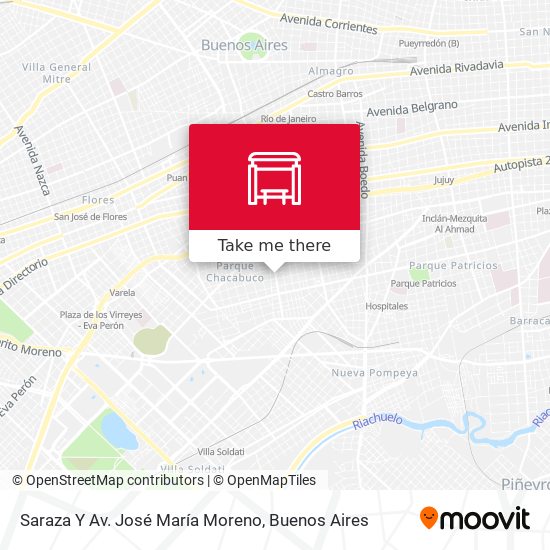 Mapa de Saraza Y Av. José María Moreno