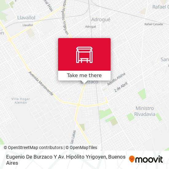 Eugenio De Burzaco Y Av. Hipólito Yrigoyen map
