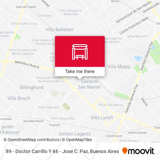 89 - Doctor Carrillo Y 66 - José C. Paz map