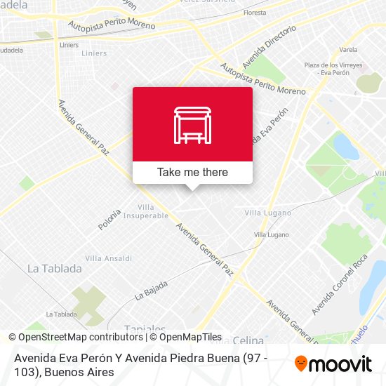 Avenida Eva Perón Y Avenida Piedra Buena (97 - 103) map