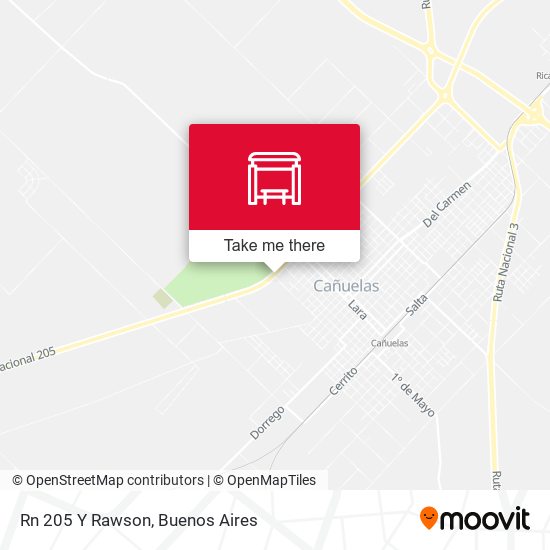 Mapa de Rn 205 Y Rawson