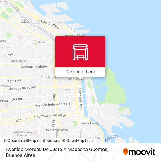 Mapa de Avenida Moreau De Justo Y Macacha Güemes