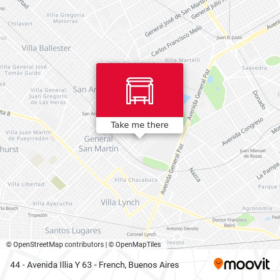 Mapa de 44 - Avenida Illia Y 63 - French