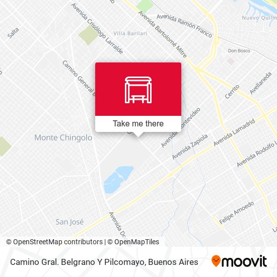 Camino Gral. Belgrano Y Pilcomayo map