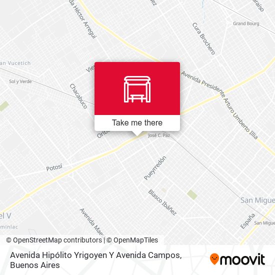 Mapa de Avenida Hipólito Yrigoyen Y Avenida Campos