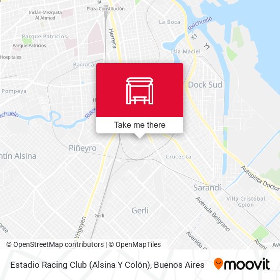 Estadio Racing Club (Alsina Y Colón) map