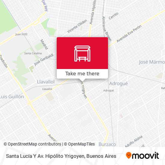 Santa Lucía Y Av. Hipólito Yrigoyen map