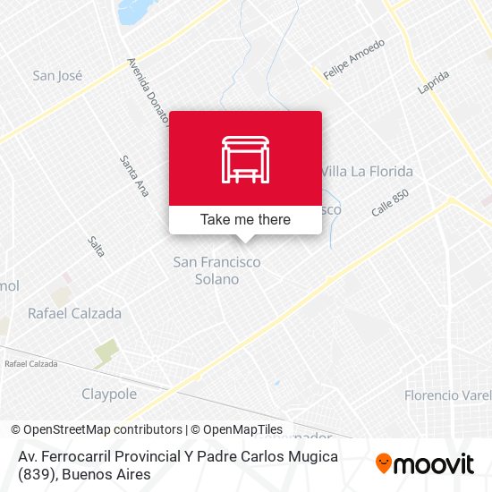 Av. Ferrocarril Provincial Y Padre Carlos Mugica (839) map
