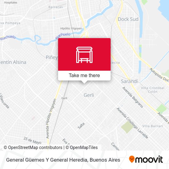General Güemes Y General Heredia map