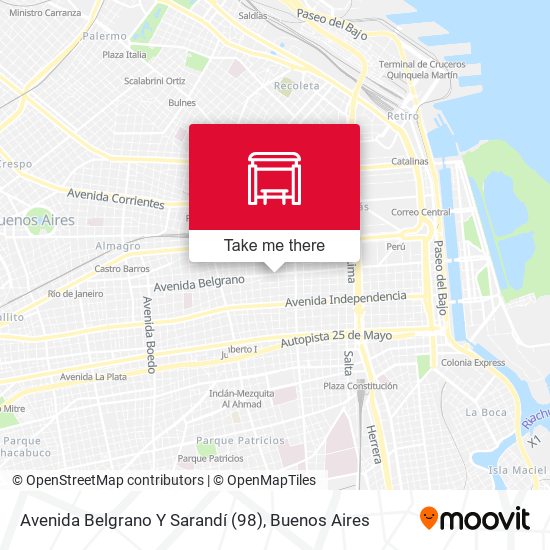 Avenida Belgrano Y Sarandí (98) map