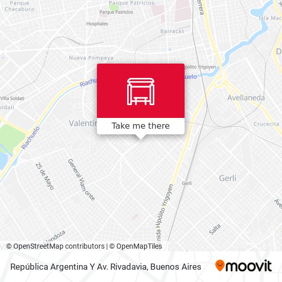 Mapa de República Argentina Y Av. Rivadavia