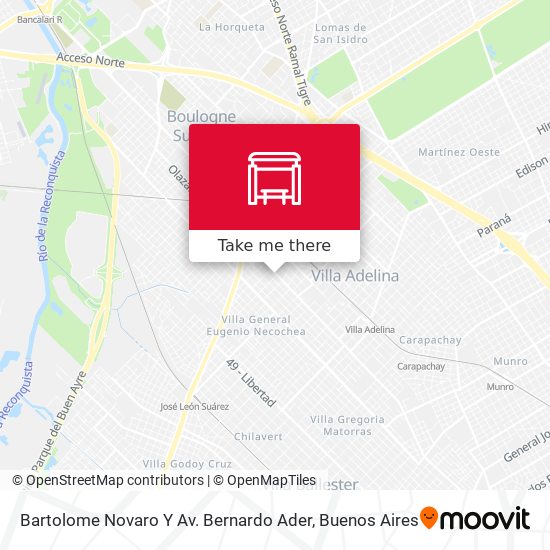 Bartolome Novaro Y Av. Bernardo Ader map