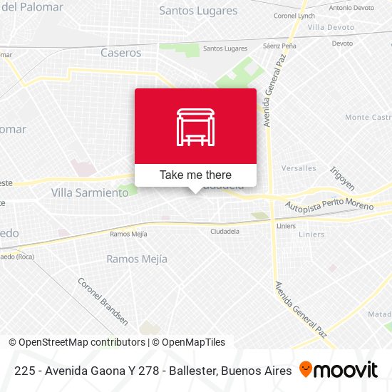 225 - Avenida Gaona Y 278 - Ballester map