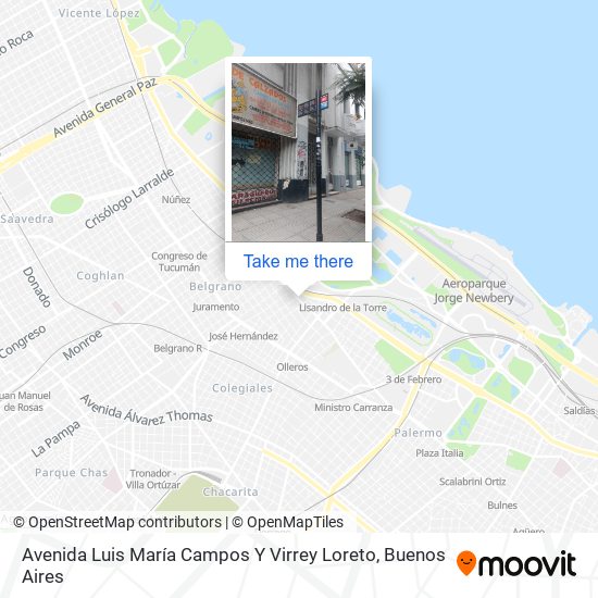 Avenida Luis María Campos Y Virrey Loreto map