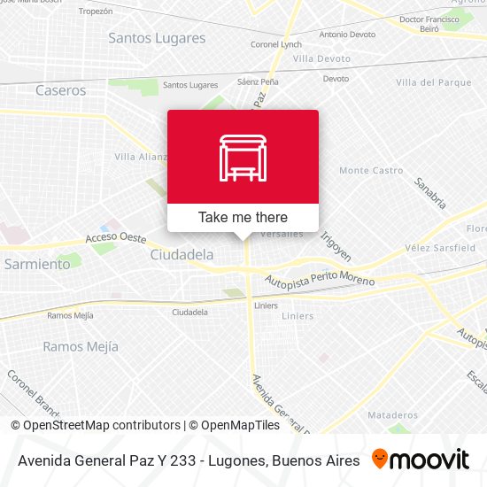 Avenida General Paz Y 233 - Lugones map
