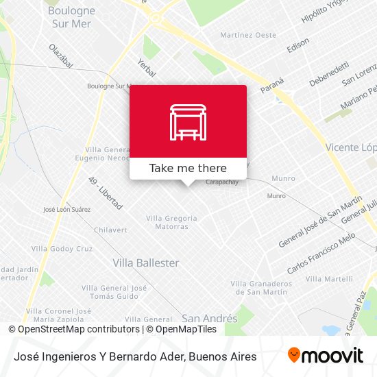 José Ingenieros Y Bernardo Ader map