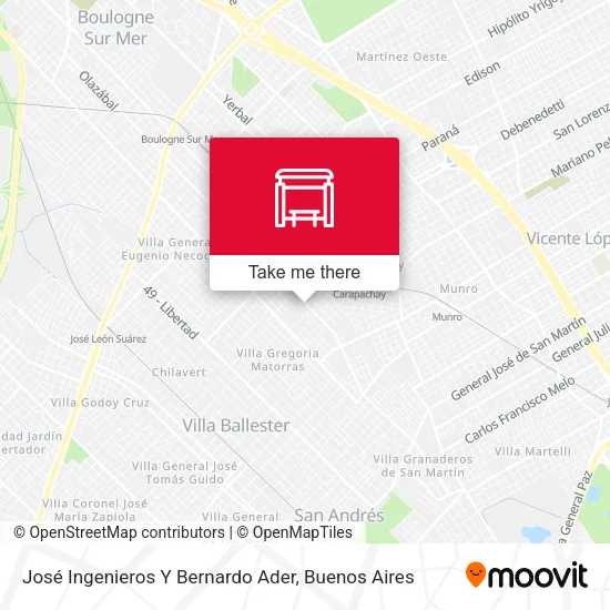 José Ingenieros Y Bernardo Ader map