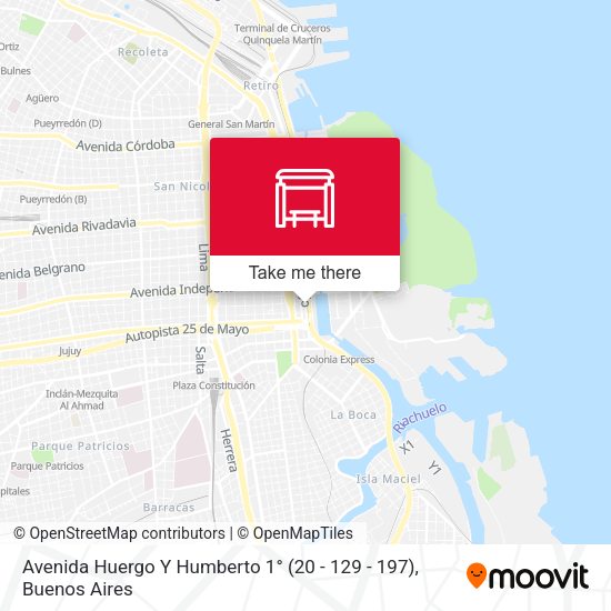 Mapa de Avenida Huergo Y Humberto 1° (20 - 129 - 197)