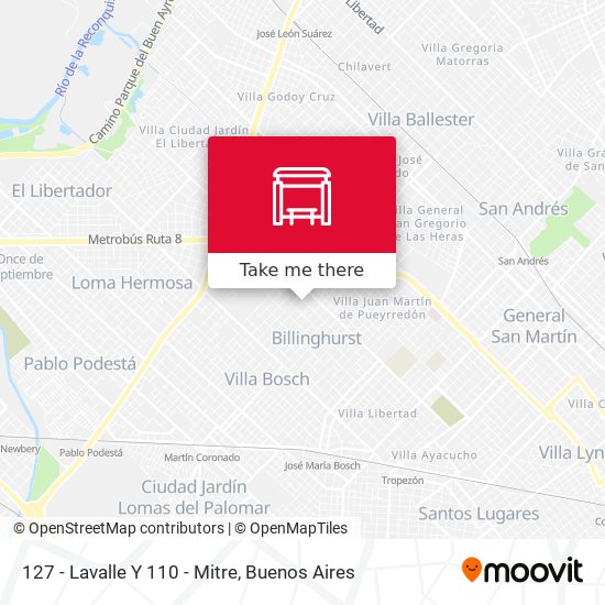 127 - Lavalle Y 110 - Mitre map