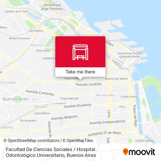 Mapa de Facultad De Ciencias Sociales / Hospital Odontológico Universitario