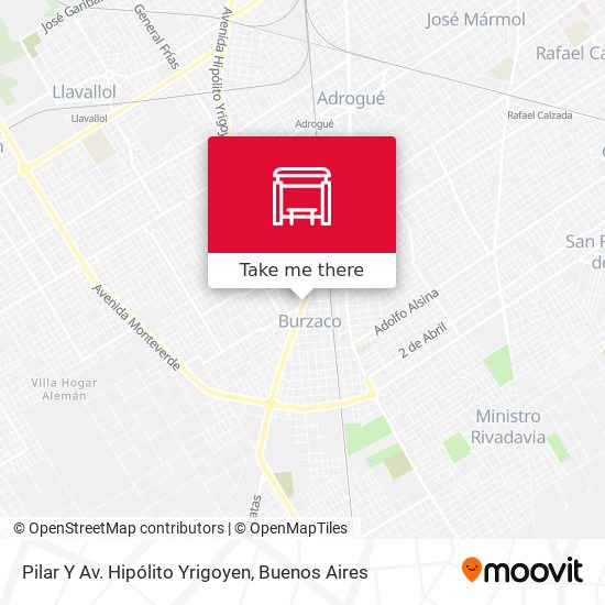 Mapa de Pilar Y Av. Hipólito Yrigoyen