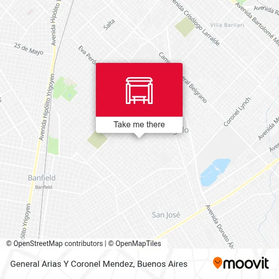 General Arias Y Coronel Mendez map