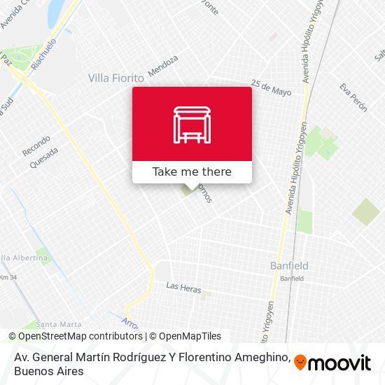 Mapa de Av. General Martín Rodríguez Y Florentino Ameghino