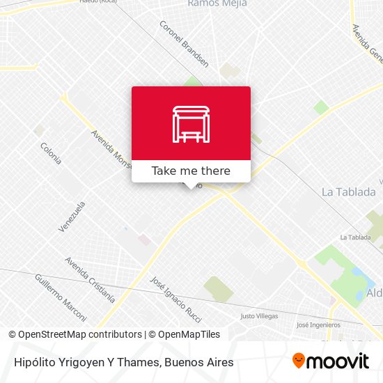 Hipólito Yrigoyen Y Thames map