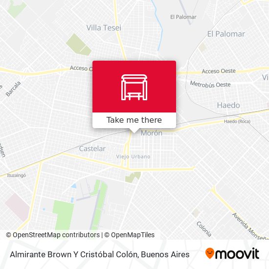 Almirante Brown Y Cristóbal Colón map