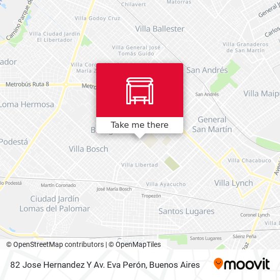 82 Jose Hernandez Y Av. Eva Perón map