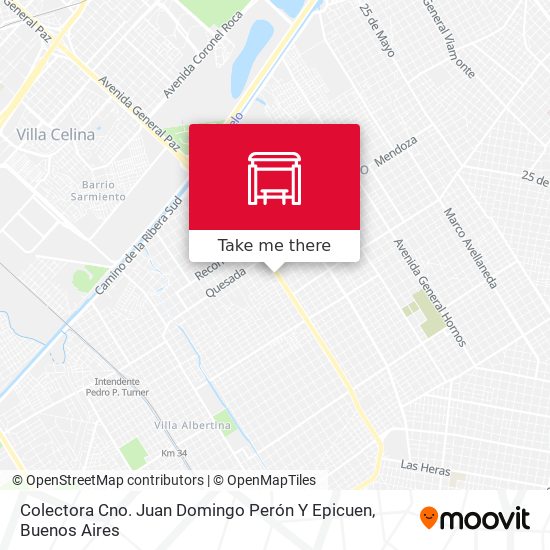 Colectora Cno. Juan Domingo Perón Y Epicuen map