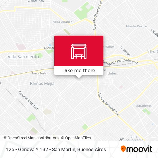 125 - Génova Y 132 - San Martín map