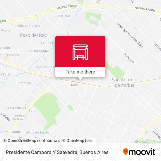 Presidente Cámpora Y Saavedra map