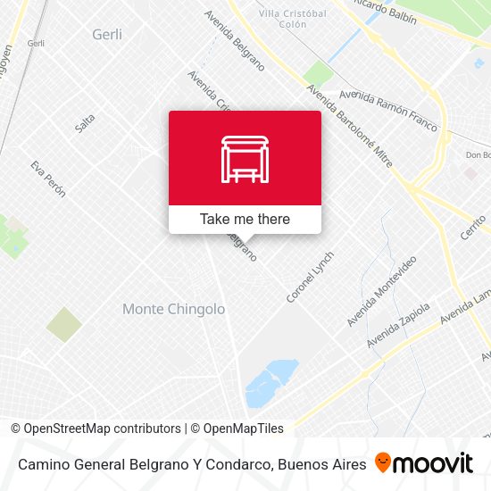 Camino General Belgrano Y Condarco map