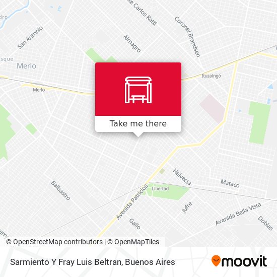 Sarmiento Y Fray Luis Beltran map